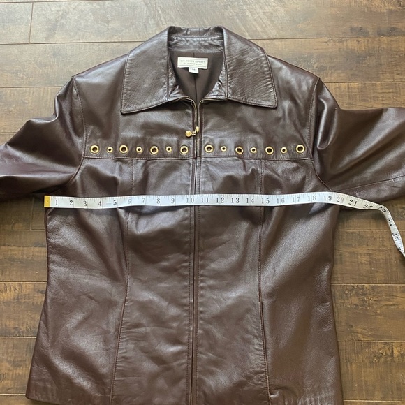 St . John Sport brown Leather Biker jacket - Picture 6 of 14